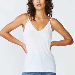 Stateside Supima Slub Jersey V Neck Cami White Small